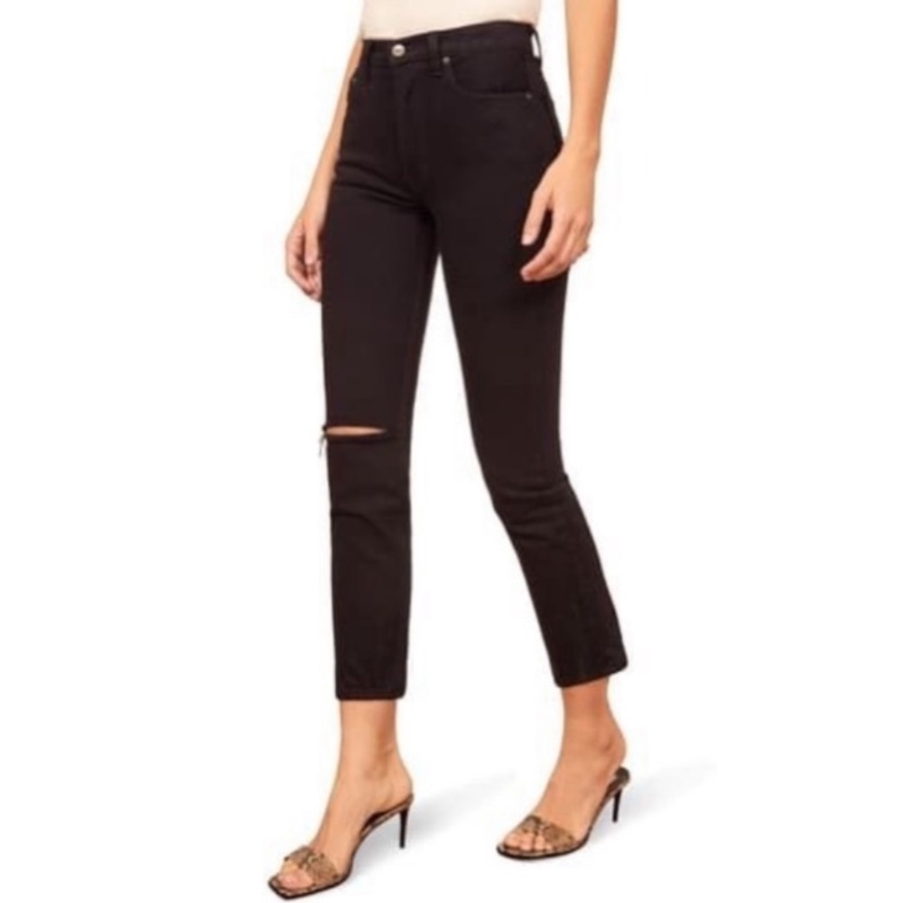 NEW Reformation Julia High Waist Jeans sz 30 Black